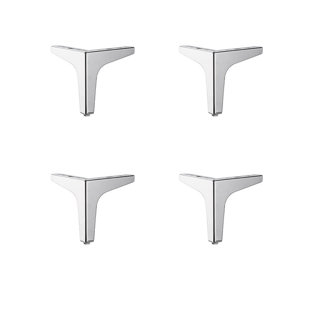 Naiovety 4 Uds. Pies de muebles, piezas de pie de sofá, accesorios de soporte, gabinete de artesanía de Metal, patas de soporte de escritorio, Decoración del hogar Plata 10cm Naiovety HA064406-01