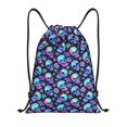 thumbnail image 1 of Xecao Skull flower tie dye Pattern Sports Drawstring Backpack - String Swim Gym Bag with Wet Proof Pocket for Women&Men-Medium, 1 of 6