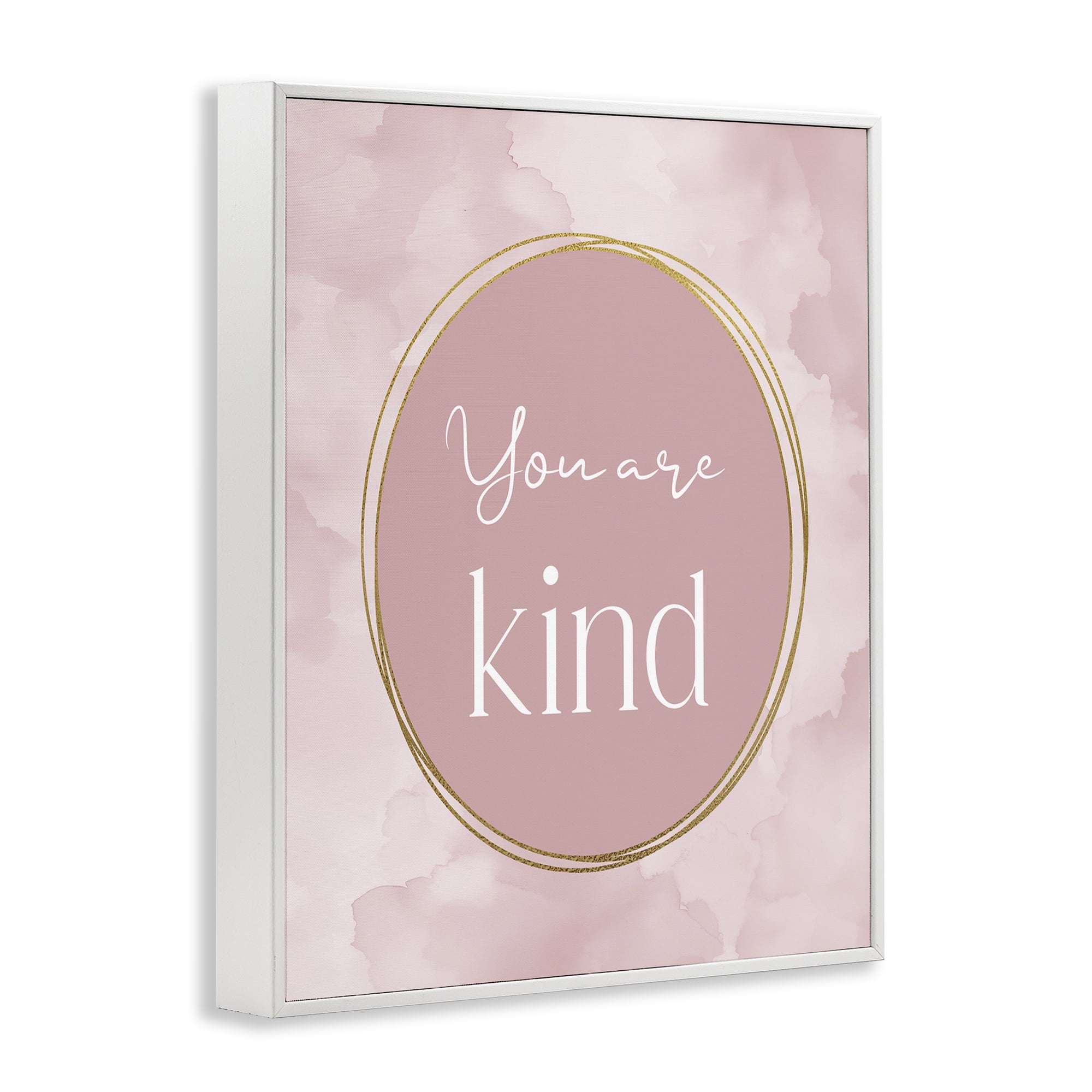 Stupell Industries Pink Golden Affirmation White Framed Giclee Art, design by Christine Simpson Art