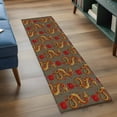 thumbnail image 4 of Chinese Dragon Washable Runner Rugs 2'x6', Retro Red Flower Abstract Gray Background Low Pile Throw Entryway Rug Non-Slip Sturdy Edge Binding Carpet for Indoor Bedside Entrance Bedside, 4 of 9