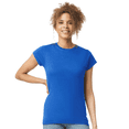 thumbnail image 4 of Gildan Softstyle Taped Neck T-Shirt for Women, Short Sleeve Semi-Fitted Tee, Royal, XL, 4 of 6