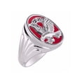 thumbnail image 3 of RYLOS Men's Rings Sterling Silver Ring Designer Patriotic Eagle USA Ring With Diamonds and Red Quartz Rings For Men Size 9, 3 of 6