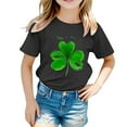 thumbnail image 3 of YM Shirts for Girls St. Patrick's Shirts Tee 3/4 Sleeve Three Leaf Clover Heart Pattern Irish Shirt Girls Sweatshirts Tops for Girls, 3 of 6