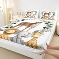 thumbnail image 3 of Manfei Jungle Leopard Cheetah Twin Sheet Sets,Rustic Plant Leaf Twin Fitted Sheet,Zoo Elephant Zebra Flat Sheet For Teens,Luxury Bedroom Decor,3pcs, 3 of 7