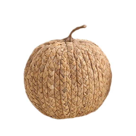 Lypsnake Handwoven Wicker Pumpkin,Natural Braided Straw Pumpkin Figurine,Handmade Autumn Pumpkin Decor For Coffee Table Cottage Farmhouse Seasonal Indoor Styling