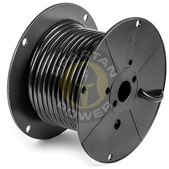 100 Feet Black 1/0 AWG Battery Cable by Spartan Power Made in The USA UL Listed 100% Pure Cooper Wire