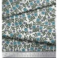 thumbnail image 3 of Soimoi Polyester Crepe Fabric Leaves & Floral Block Decor Fabric Printed Yard 52 Inch Wide, 3 of 3