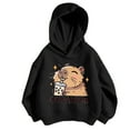 thumbnail image 3 of lnmuld Cute Tops for Teens Girls Hooded Sweatshirt Capybara Print Casual Loose Fit Long Sleeve Top for Toddler Kids Soft Comfortable Autumn Winter Outfits Size:7-8 Years, 3 of 5
