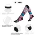 thumbnail image 5 of Lsque Blue Lipped Pit Viper And Three Pink Roses Pattern Sport Compression Socks for Men & Women 15-20 mmHg Knee High Nurse Pregnant Running Medical and Travel Athletic, 5 of 6