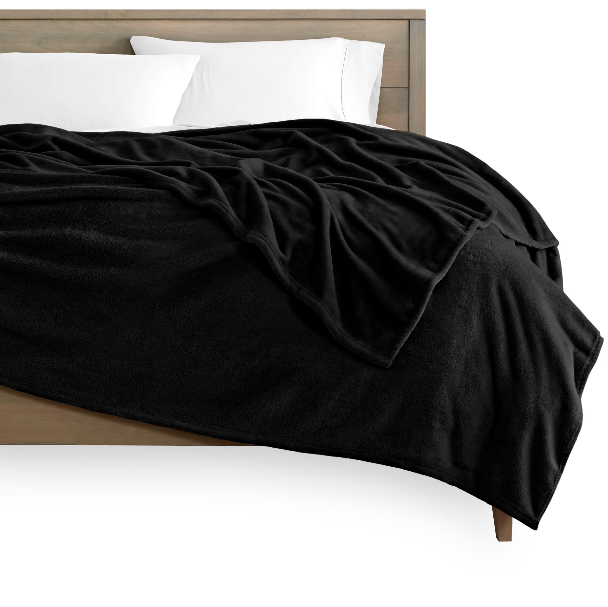 Bare Home Ultra Soft Microplush Velvet Blanket - Luxurious Fuzzy Fleece Fur  - All Season Premium Bed Blanket (King, Black) 