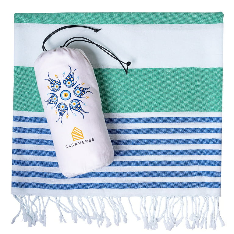 Casaverse Turkish Beach Towel, Turkish Bath Towel Made of 100% Cotton,  Quick Dry Sand Free Beach Towels Oversized, Turkish Towels Sand Light Cloud Extra  Large Beach Towel 38 x 71, Travel Beach