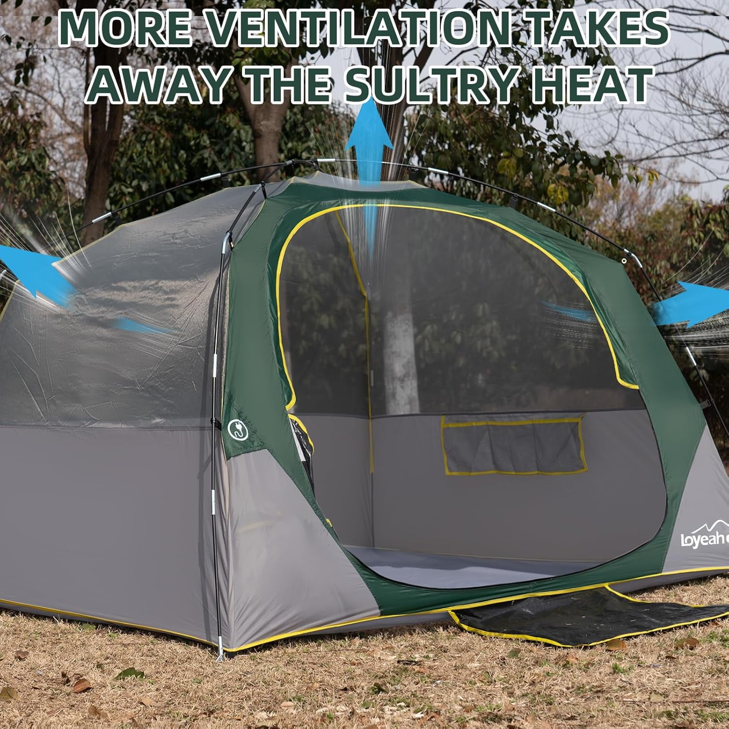 4 Person Camping Tent, Easy Setup Waterproof Family Tents for Camping, Portable Dome Tent with Rainfly and Carry Bag
