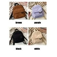 thumbnail image 3 of Casual Simple Corduroy Student Bookbags Solid Color Mini Backpack Traveling Backpacks BROWN, 3 of 8
