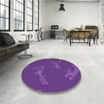 thumbnail image 4 of Ahgly Company Machine Washable Indoor Square Transitional Bright Purple Area Rugs, 3' Square, 4 of 7