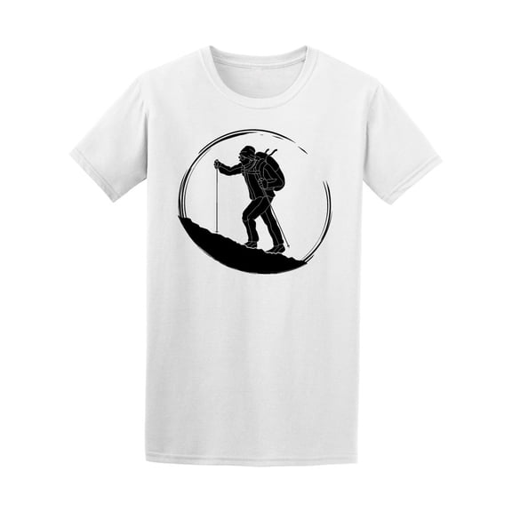 Hiker Climbing Mountain T-Shirt Men -Image by Shutterstock, Male x-Large