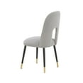 thumbnail image 3 of MEXIYA Leona Modern Velvet Light Grey Dining Chairs Upholstered Performance Velvet Dining Chair with Black Gold Legs, 3 of 6