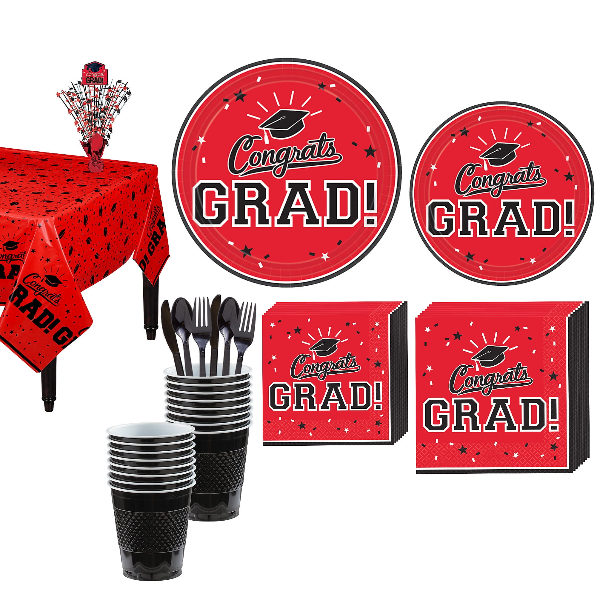 Party City Congrats Grad Graduation Tableware Kit for 18 Guests