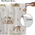 thumbnail image 6 of Cute Animal Curtains Watercolor Nature Leaf Squirrel Deer Bear Cartoon Cute Woodland Animals Colorful Art Print for Kids Girls Bedroom Living Room Decor Rod Pocket Blackout Window Drape 42x63in, 6 of 6