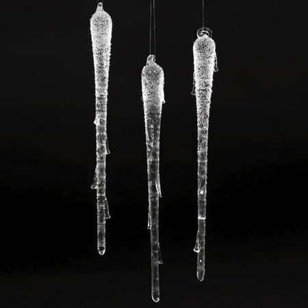 Club Pack Of 12 Ice Palace Frosted Glass Icicle Christmas Ornaments Club Pack of 12 Ice Palace Frosted Glass Icicle Christmas Ornaments 7