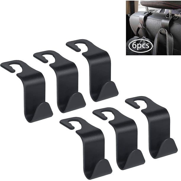 Ganchos para coche, paquete de 6, ganchos de almacenamiento para el reposacabezas del asiento trasero, colgador de bolsos