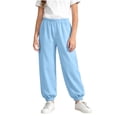 thumbnail image 2 of VEKDONE Toddler Boys Girls Joggers Kids Elastic Waist Baggy Sweatpants Breathable Relaxed Fit Everyday Casual School Play Bottoms, 2 of 9