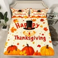 thumbnail image 2 of Manfei Rustic Farmhouse Turkey Full Size Sheets,Western Thanksgiving Day Bed Sheets,Autumn Fall Pumpkin Maples Sheet Sets For Adults,Ultra Soft Home Decor,4-Piece, 2 of 7
