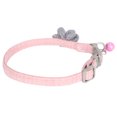 thumbnail image 5 of Collar de cerdo para mascotas, ajustable, lindo collar de poliéster con flores artificiales y campana, color rosa, 5 of 5