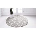 thumbnail image 3 of Unique Loom 3146418 Tapis Rond à Treillis Rond 8 x 8 Pi, Gris Clair, 3 of 5