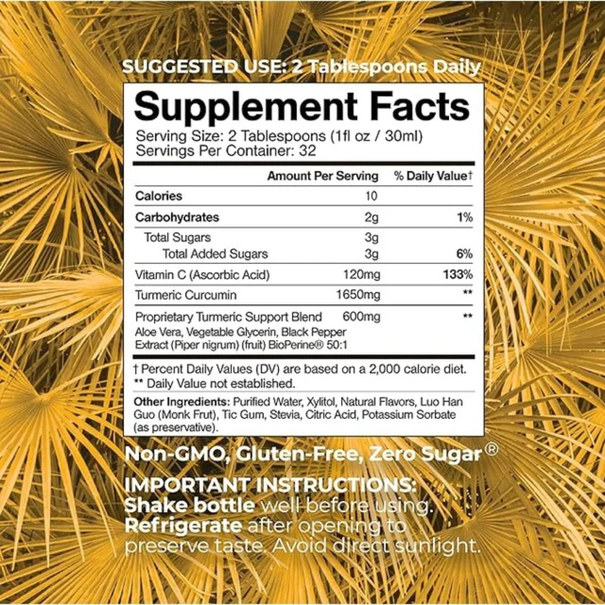 Tropical Oasis Turmeric Curcumin Complex with BioPerine, 32 oz, 32 Servings