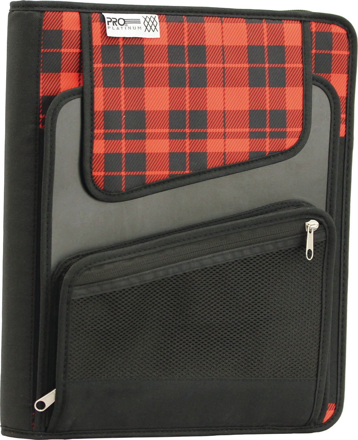 Mead Proplatinum 1.5" Vertical Zipper Binder, Zipper binder with exterior vertical storage pocket