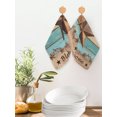thumbnail image 2 of Western Texas Star Vintage Kitchen Dish Towels for Drying Dishes Set of 3, Retro Farmhouse Turquoise Brown Wood Waffle Weave Microfiber Hand Tea Bathroom Towels Quick Dry & Absorbent Towel 12x12, 2 of 7
