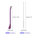 thumbnail image 2 of Inoxidable Acero Pajitas Cucharas, 2uds 7.1 Reutilizable Metal Beber Pajita Cuchara con Filtro 2 Limpieza Cepillos para Batido Bebidas Cóctel, Púrpura, 2 of 6