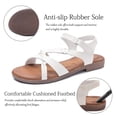 thumbnail image 3 of Veittes Women's Comfortable Flat Slide Sandals - Summer Casual Open Toe Slip-On with Ankle Strap & Hook-and-Loop Closure., 3 of 6