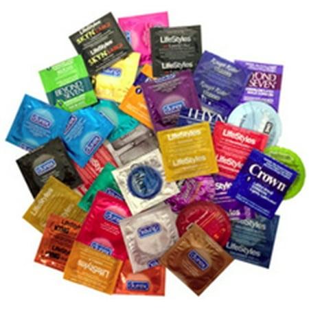 Condoms Assorted Variety Pack- 50PK (Best Condoms For Sensation)