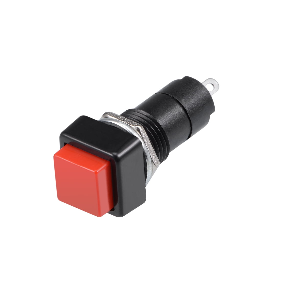 20Pcs,12mm Square Push Button Switch Red Self-Locking Latching SPST 1 NO 1 NC
