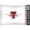2pc NCAA Texas Tech Red Raiders Pillowcase and Pillow Sham Set College Team Logo Bedding Accessories