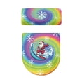 thumbnail image 5 of HELLHERO Rainbow Santa Claus Pattern Universal Toilet Dust Cover Set & Reusable Stretch Adjustable with 2 Piece Set Bathroom Toilet Lid Cover, 5 of 8