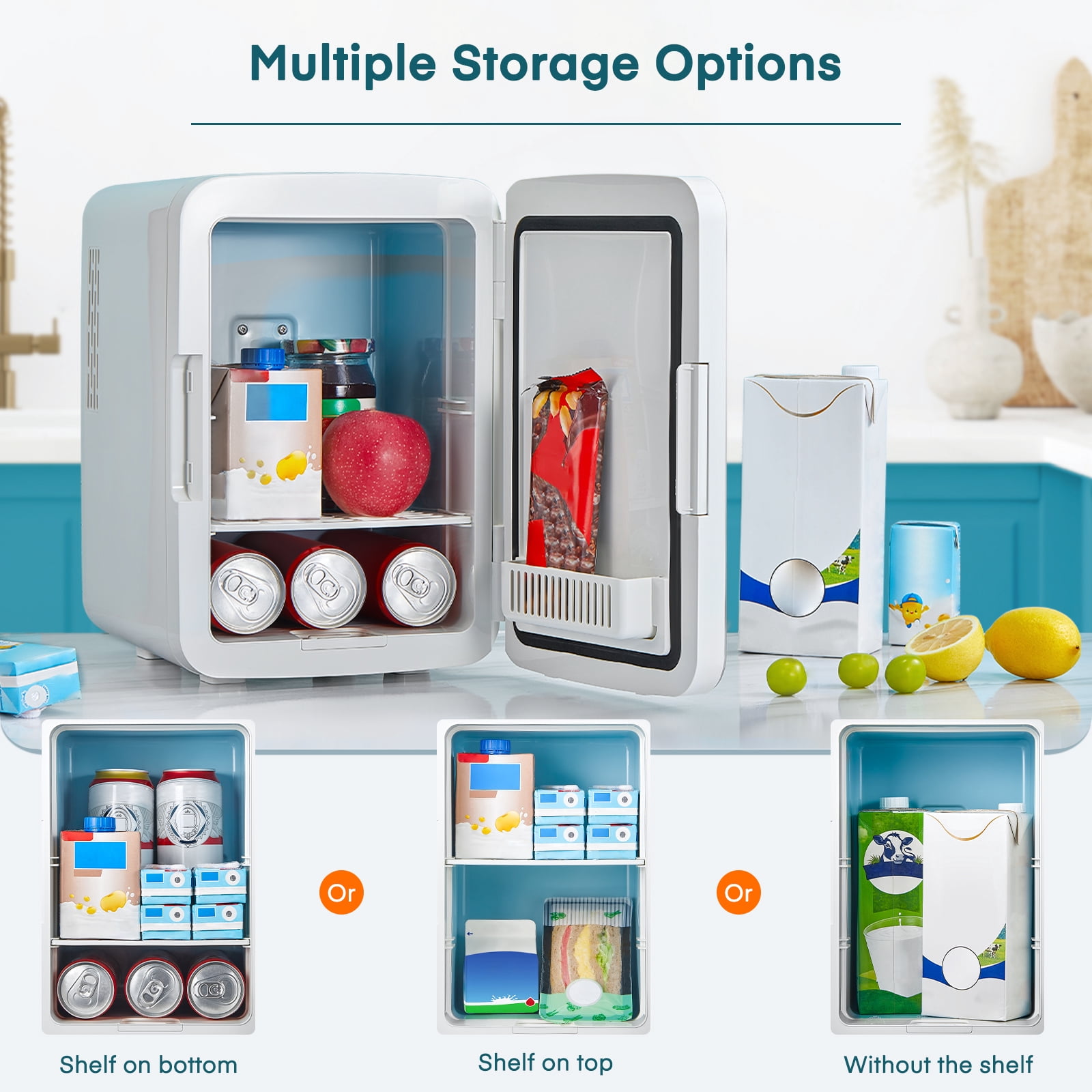 FOHERE 5L/6 Can Mini Fridge,  White