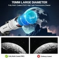 SUNOYAR Telescope, 70mm Telescopes for Adults & Kids, 300mm Refractor Telescope (15X-150X) with Adjustable Tripod for Astronomy Beginners, Gift for Kids