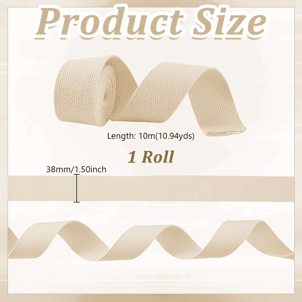 1 Roll Polycotton Ribbon for Clothes Accessories Old Lace 1-1/2 inch(38mm) about 10.94 Yards(10m)/Roll