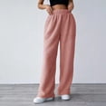 thumbnail image 2 of WELOIJEVBE Women's Pants Women's Lined Pants Fuzzy Warm Sweatpants Solid Color Casual Winter, 2 of 4