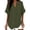 Army Green, variant on Nestiefly Womens Cotton Linen Tops Casual Half Sleeve Crew V Neck Blouse Shirt Loose Fit Breathable Summer Tee Green M