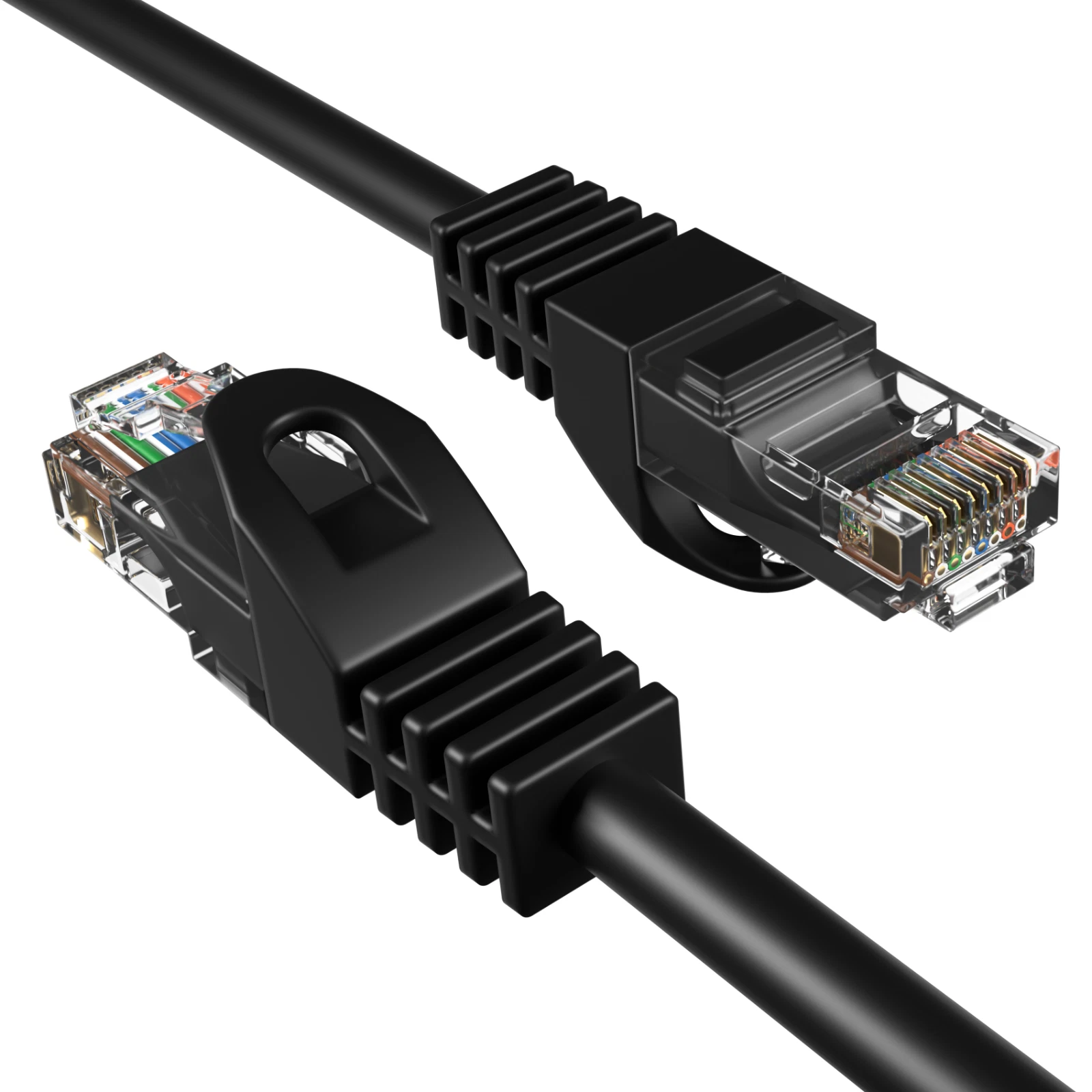 Cat5e 200FT Network Ethernet Patch Cable, 350Mhz Internet Wire, For Router, Modem, PC, Laptop, TVs, Printer Cord, Consoles, Copper-Clad Aluminum, Black, Cables Direct Online