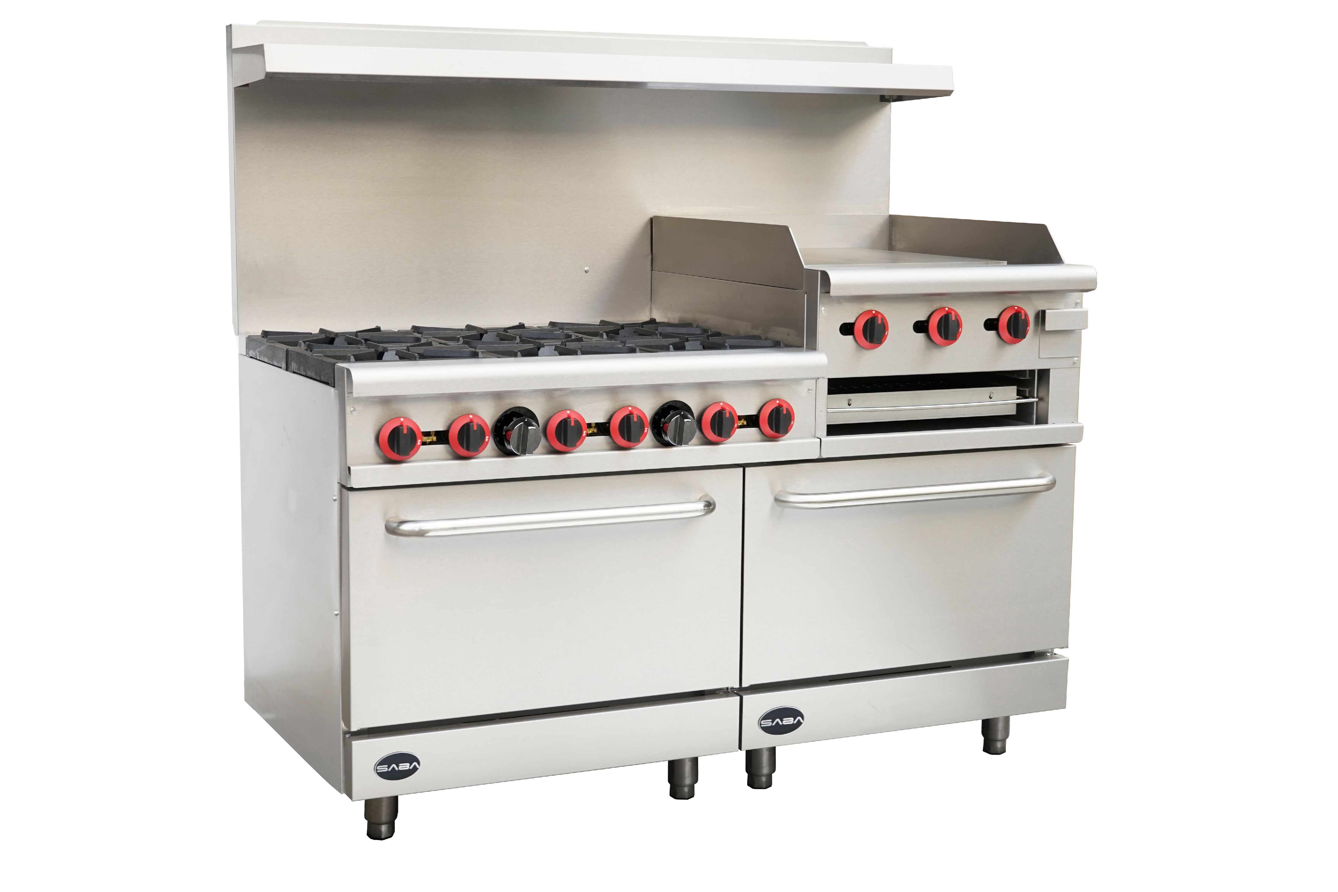 Heavy Duty Commercial 60" 6 Burner Gas Range with Oven, Broiler & Griddle