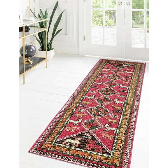 Unique Loom Sedona Collection Area Rug - Cuyahoga (2' 7" x 10' Runner Pink/Brown)