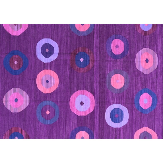 Ahgly Company Indoor Rectangle Abstract Purple Contemporary Area Rugs, 7' x 9'