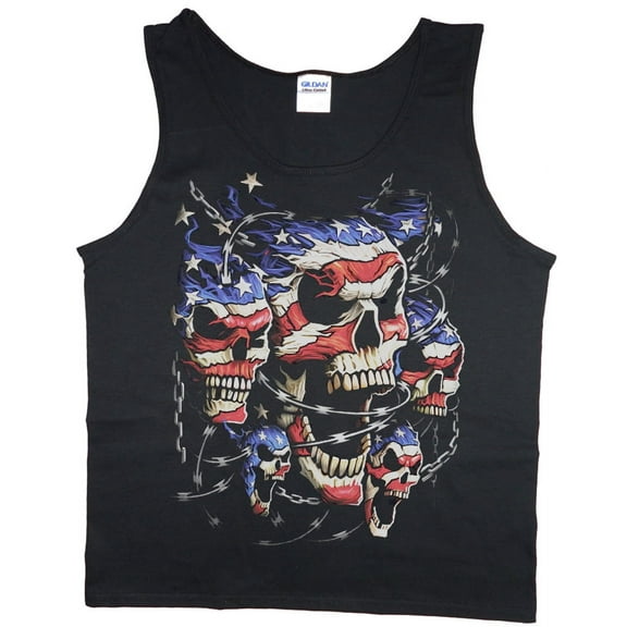 Mens Tank Tops USA Skulls Mens Shirts Sleeveless Muscle Tees