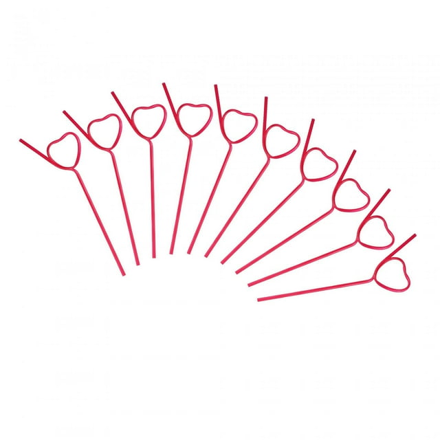 Pajitas desechables,Accesorios novedosos para pajitas en forma de corazón para el día de San Valentín,Pajitas para beber navideñas para fiesta temática de San Valentín,Decoraciones de rojo