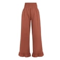 thumbnail image 7 of FYDUU Womens Casual Pants High Waisted Wide Leg Pants Summer Comfortable Everyday Long Trousers Lightweight Breathable Wear Loose Trousers, 7 of 7