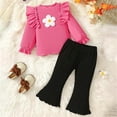 thumbnail image 2 of Xyant Baby Girl Clothes Infant Toddler Girl Fall Winter Outfit Long Sleeve Shirts Top Rufffle Pants Little Girls Clothes (Hot Pink,2-3 Years), 2 of 7